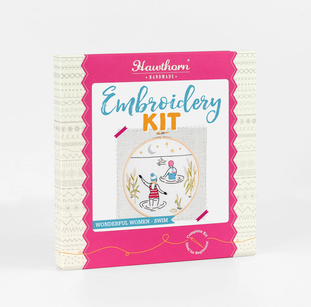 Hawthorn Handmade Swim Wild Swimming Embroidery Kit for Beginners