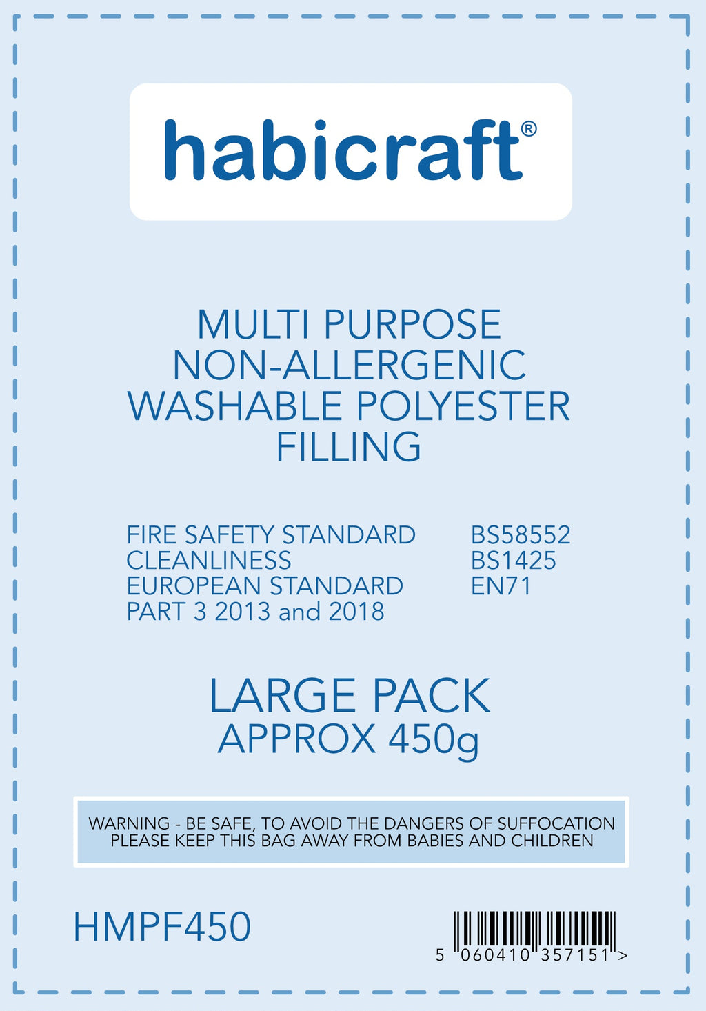 Habicraft Multi Purpose Polyester Filling 450g | Non-Allergenic | Washable