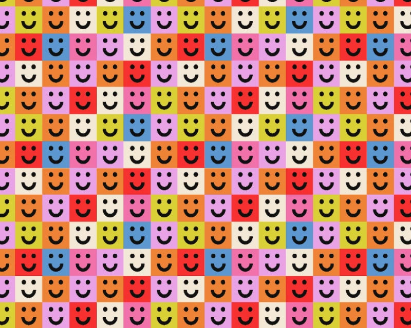 Little Johnny Johnny's Happy Grid 100% Cotton Fabric